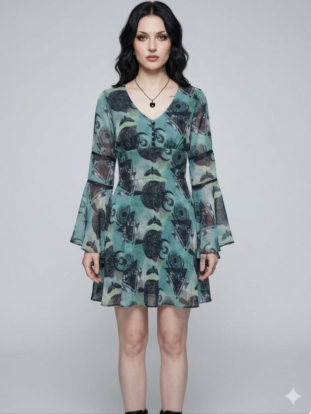 Spin Doctor Alchemy After Death Bell Sleeve Mini Dress, VGUC, Size XS